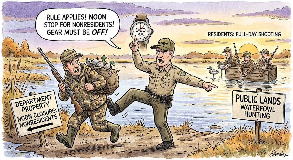 Kansas Tells Nonresident Duck Hunters to Be Off Public Land by 1 PM