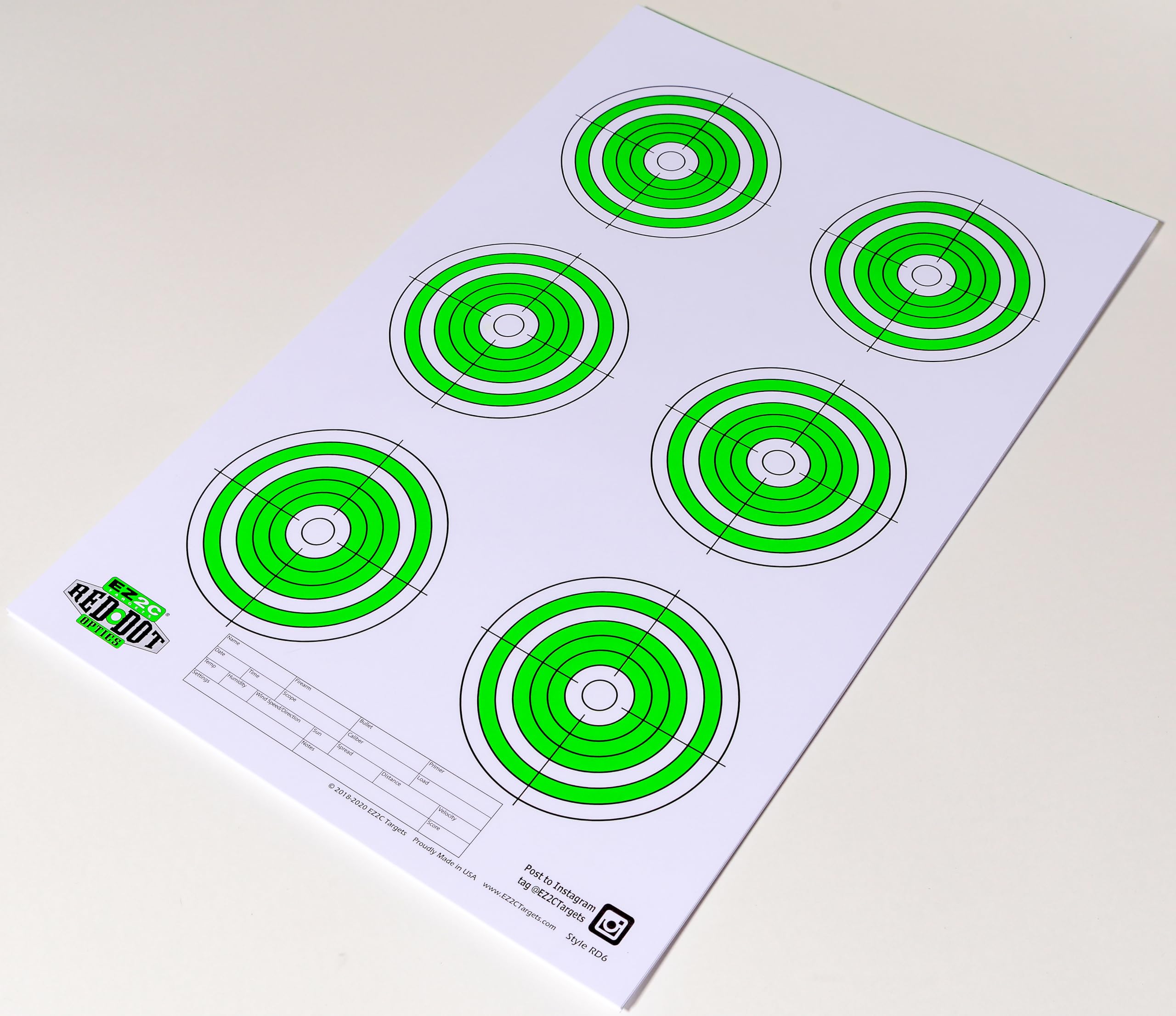 200 EZ2C Paper Shooting Targets 8 Red Dot Optics Styles 11”x17” USA MADE