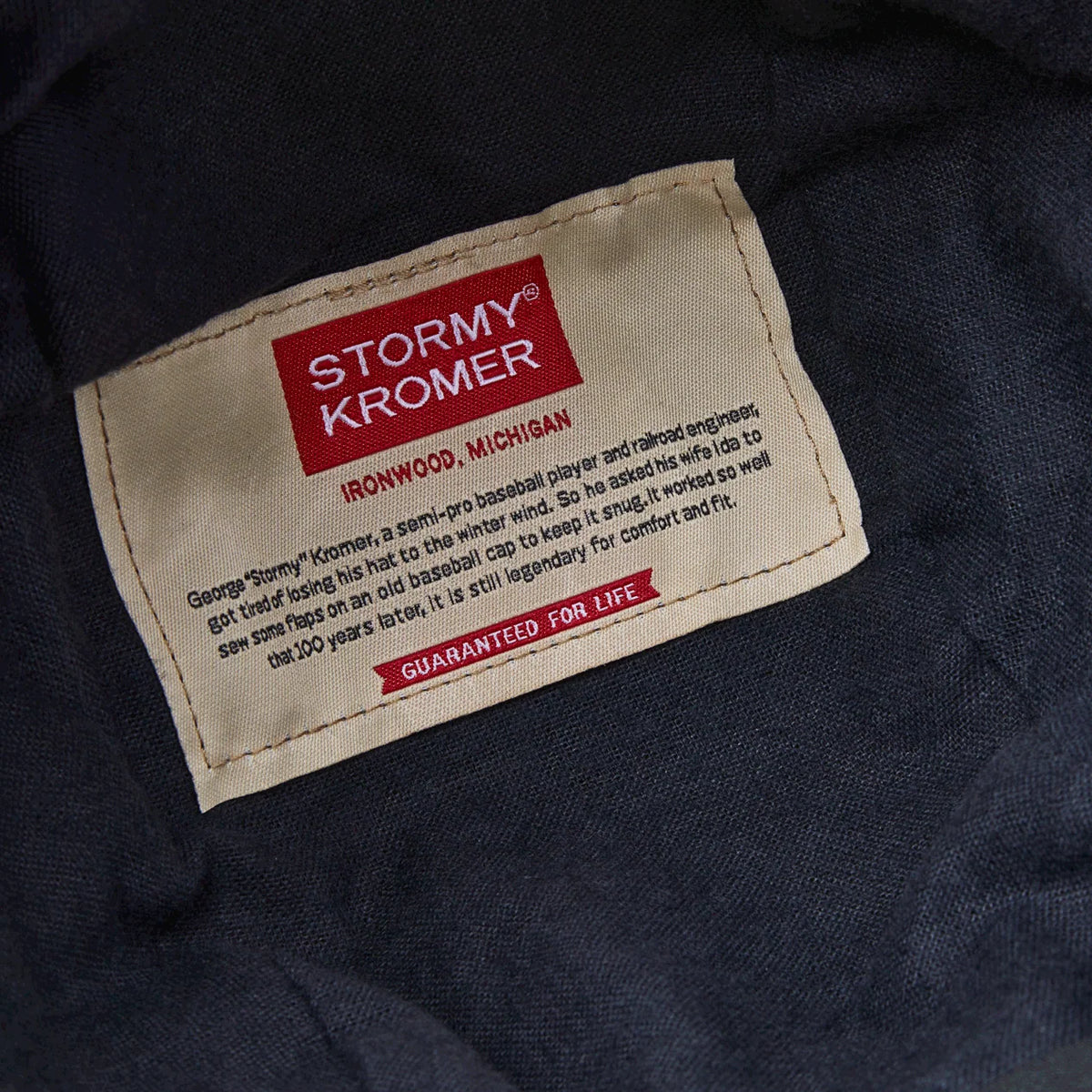 Stormy Kromer label inside the Signature Canvas cap