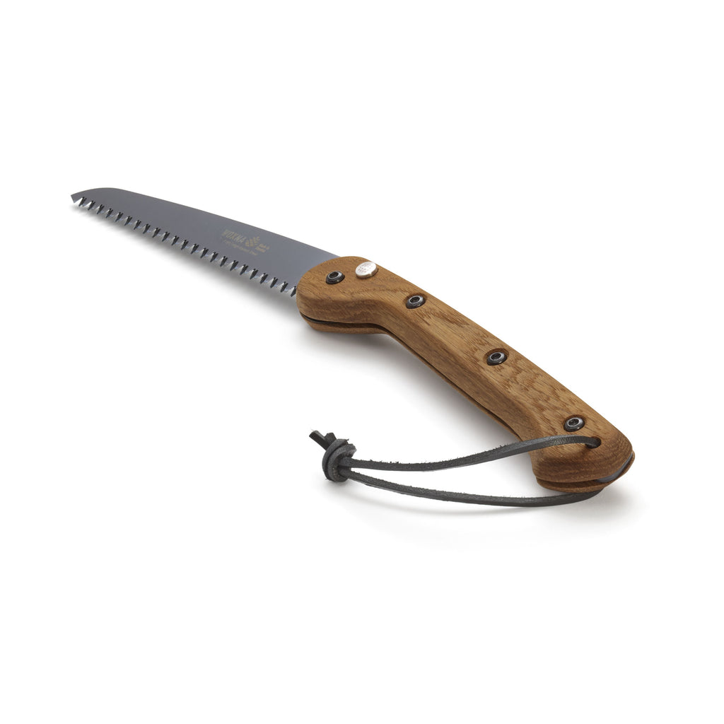 Woxna folding saw with wooden handle, high carbon steel blade, 7 TPI, for outdoor hunting and camping use
