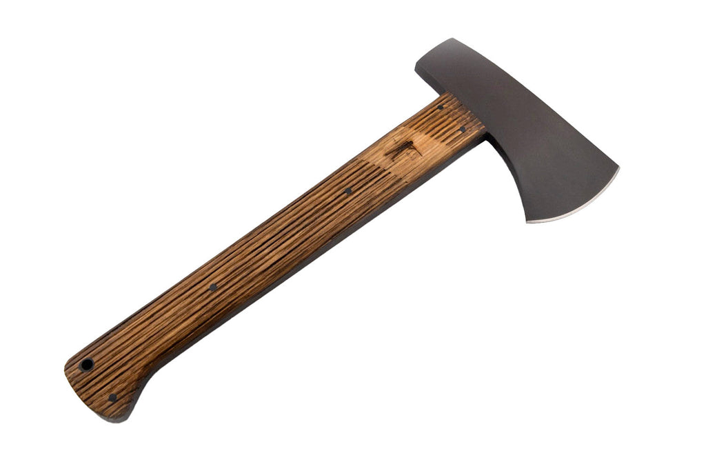 Winkler Knives x Ball and Buck Highland Hatchet with engraved white oak handle