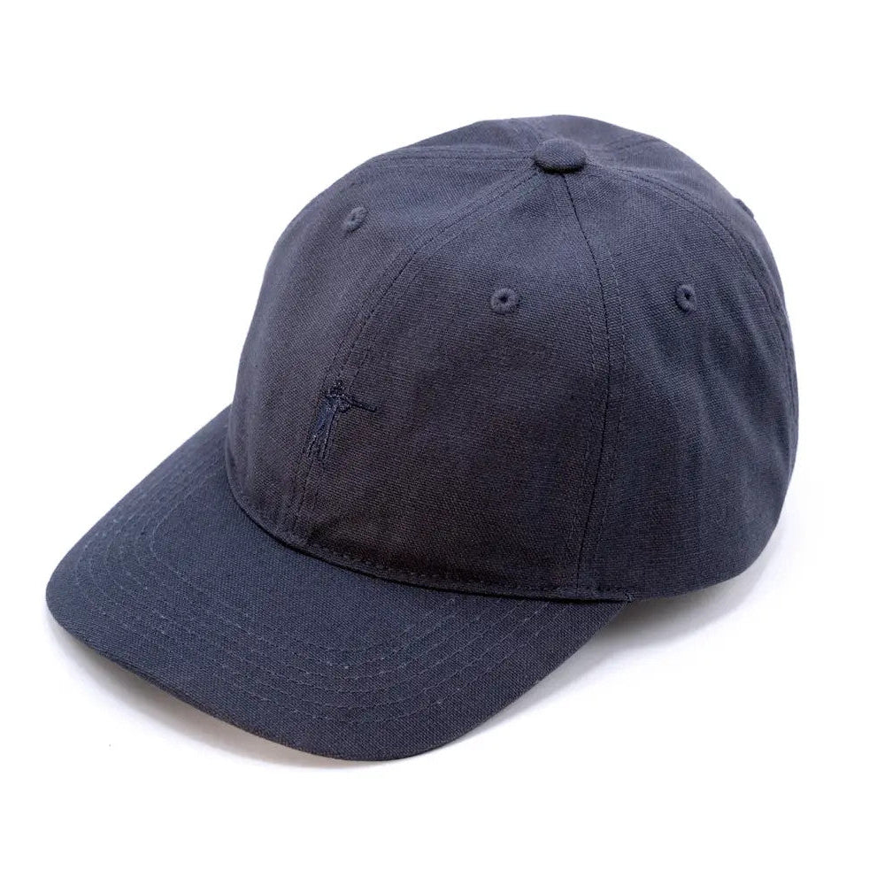 Ball and Buck Arthur Core Hat in Navy Blue cotton duck canvas, angled front view