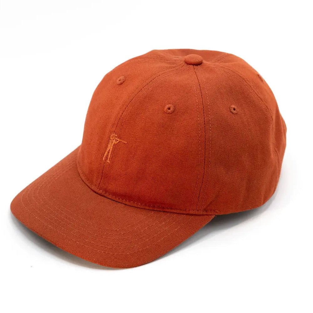 Ball and Buck Arthur Core Hat in Burnt Orange cotton duck canvas, angled front view