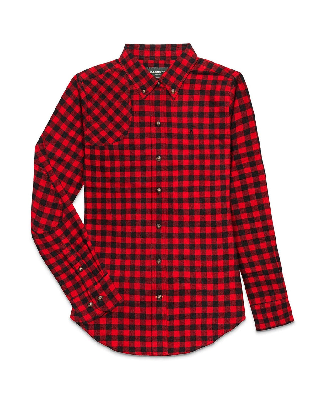 Ball and Buck Joan Shirt in red Mini Buffalo Plaid flannel, womens front view