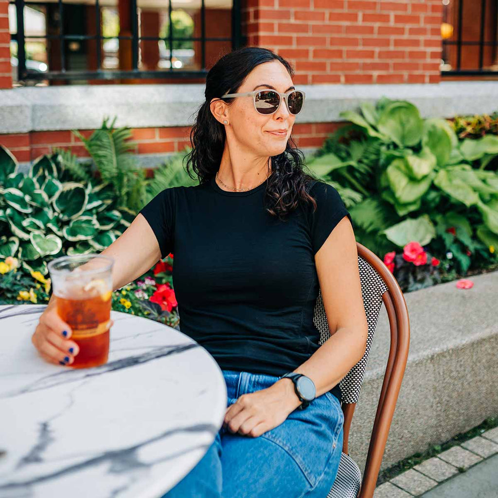 Lightweight Women's T-Shirt Crew Top - 100% Merino Wool