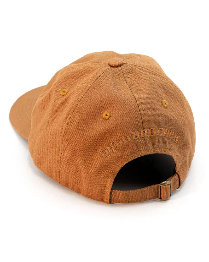 Golden Wheat Arthur Core Hat, back view with fabric strap and brass slider