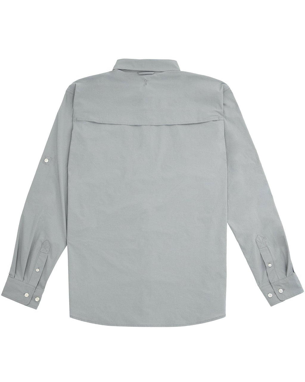 Stone Grey Active+ Guide Shirt, back view with vented yoke