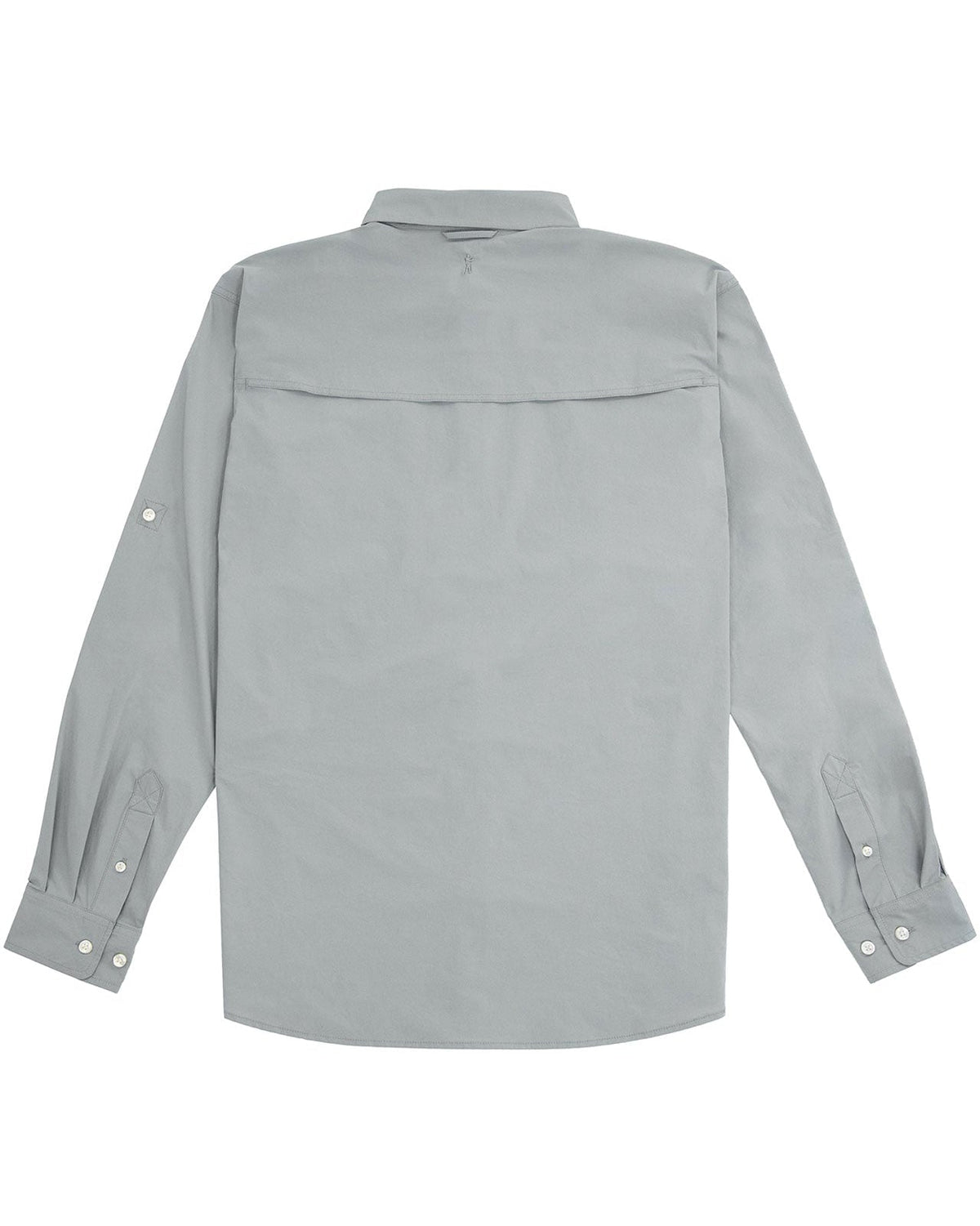 Stone Grey Active+ Guide Shirt, back view with vented yoke