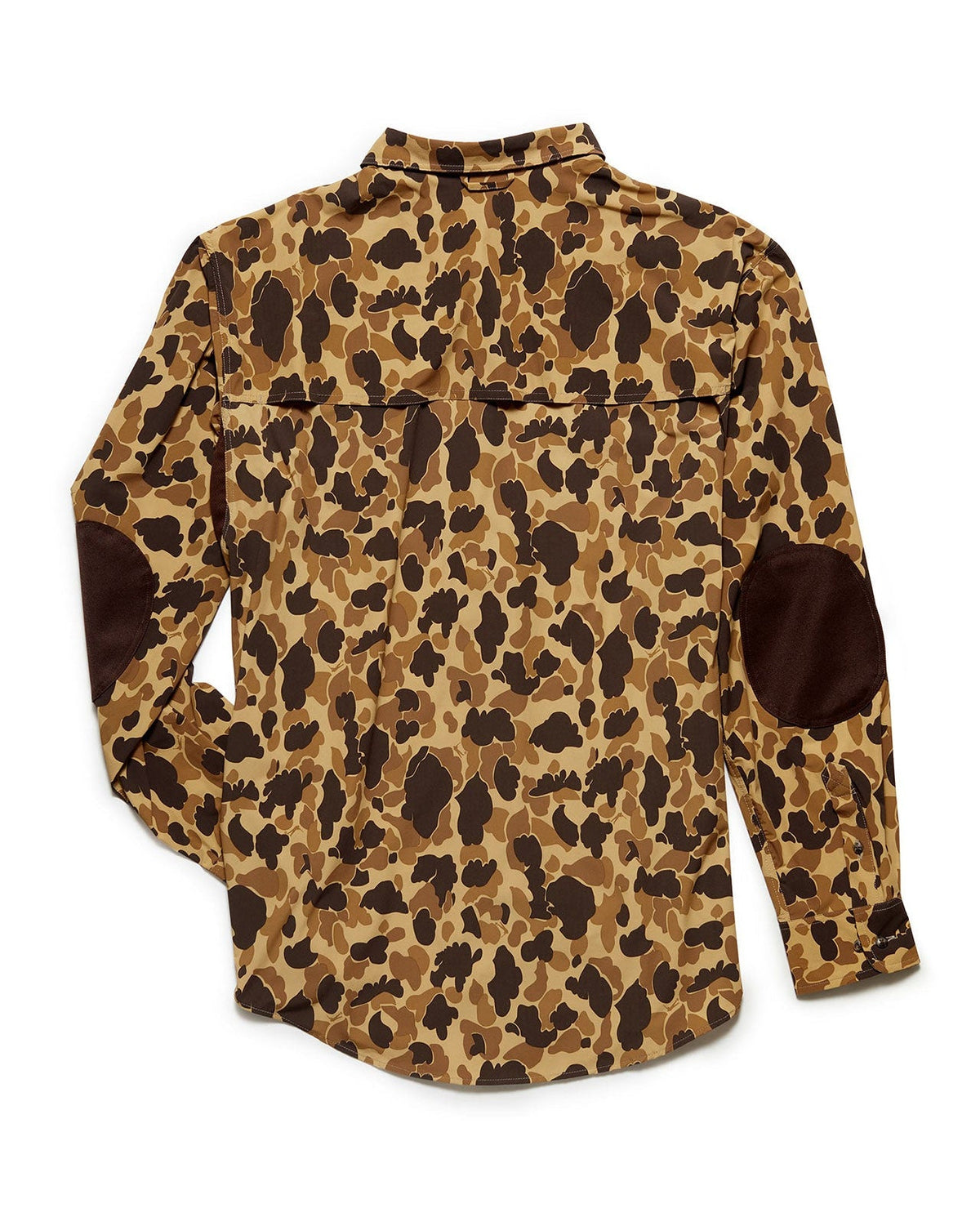 Original Camo Active+ Field Shirt, back view with brown elbow patches