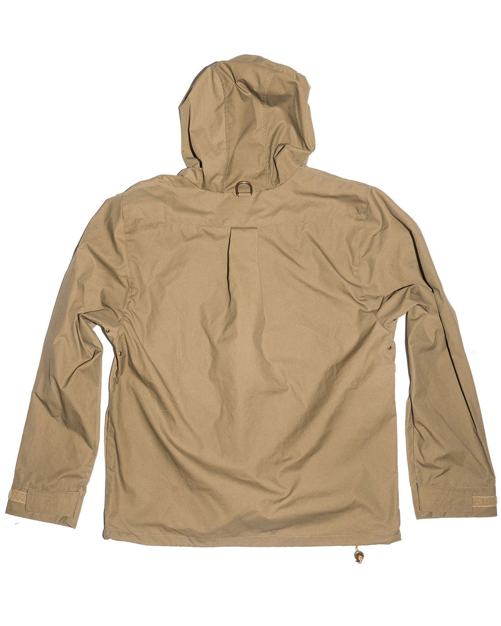 Waxed Cotton Anorak, back view with hood