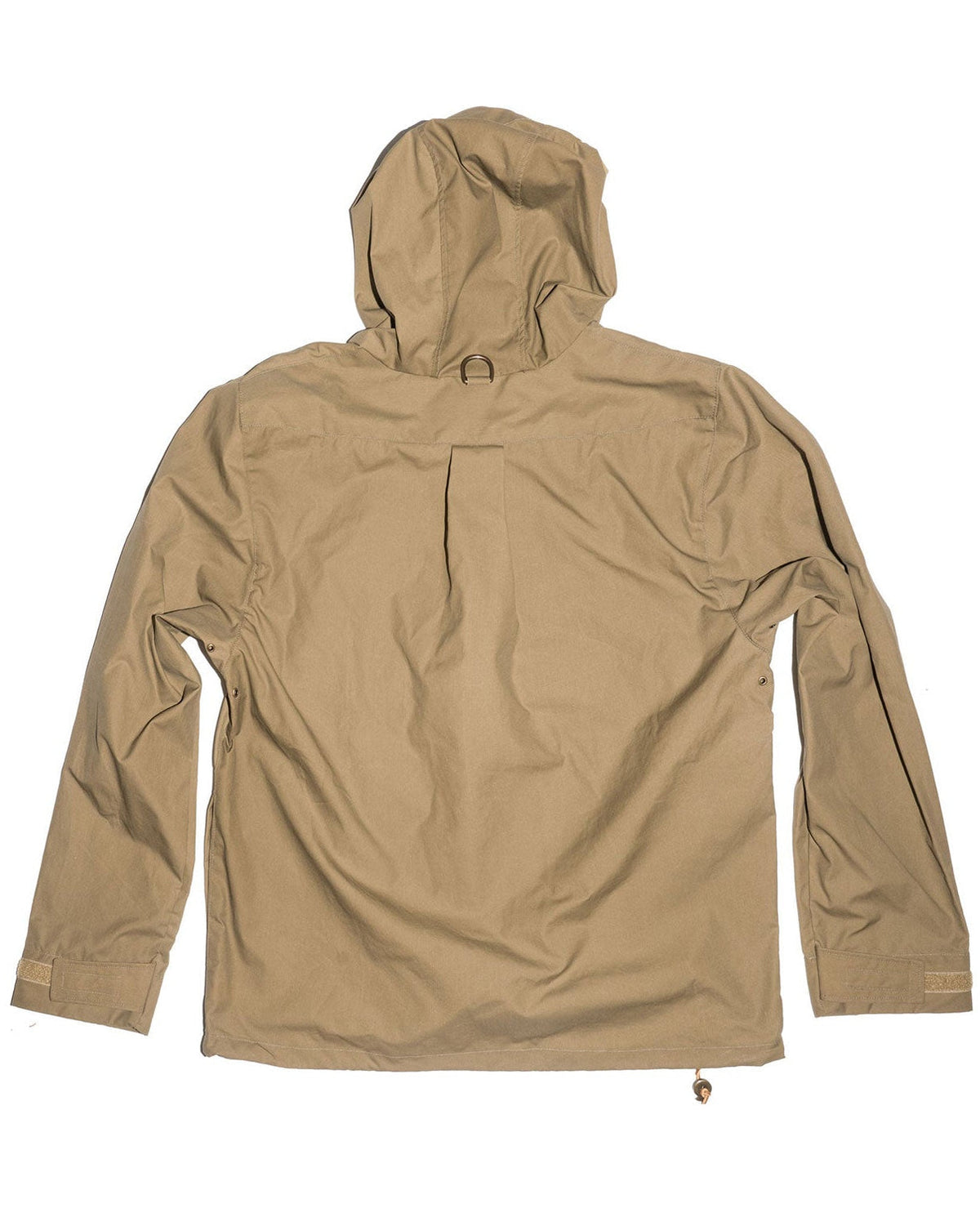 Waxed Cotton Anorak, back view with hood
