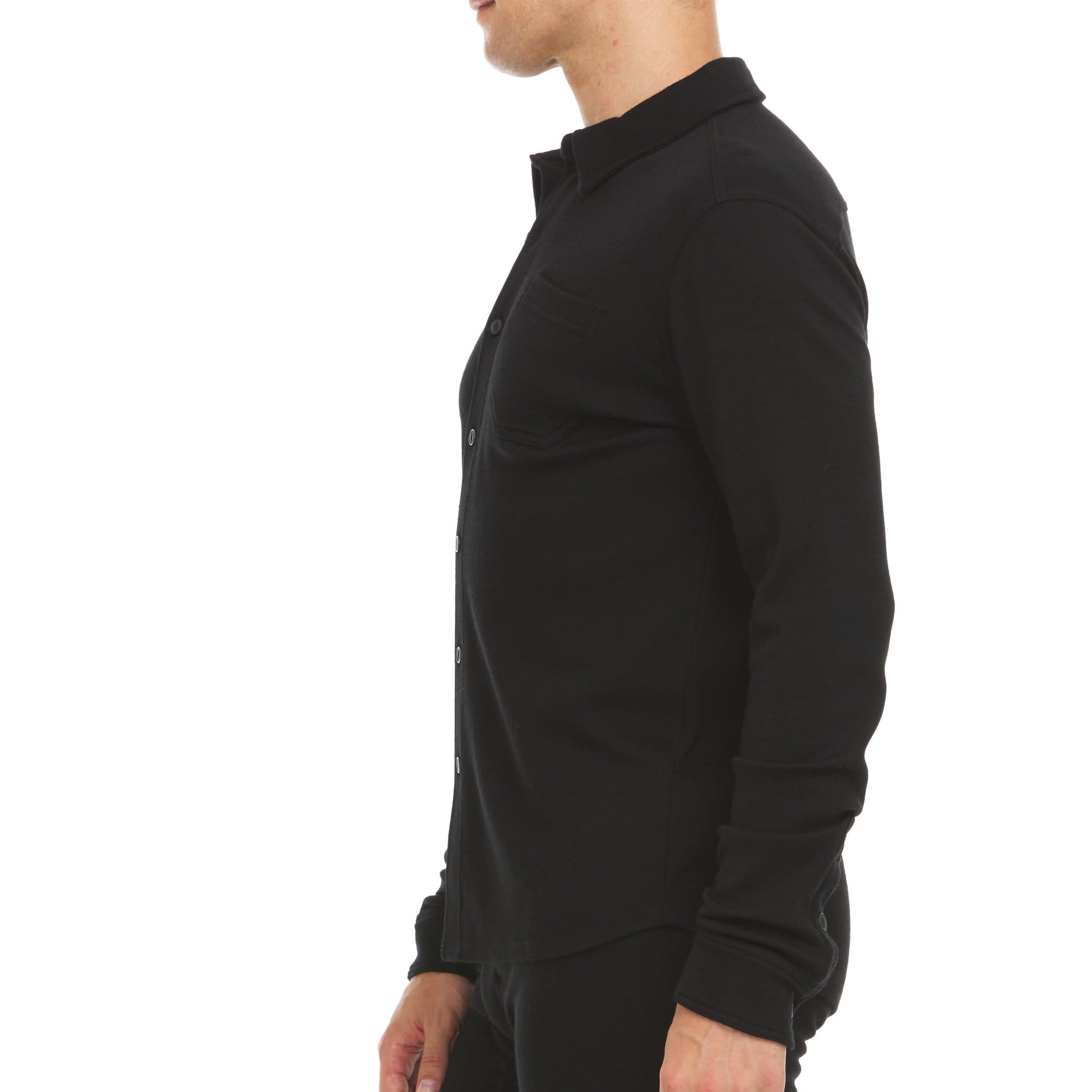 Men's 100% Merino Wool Button Down Shirt - Midweight