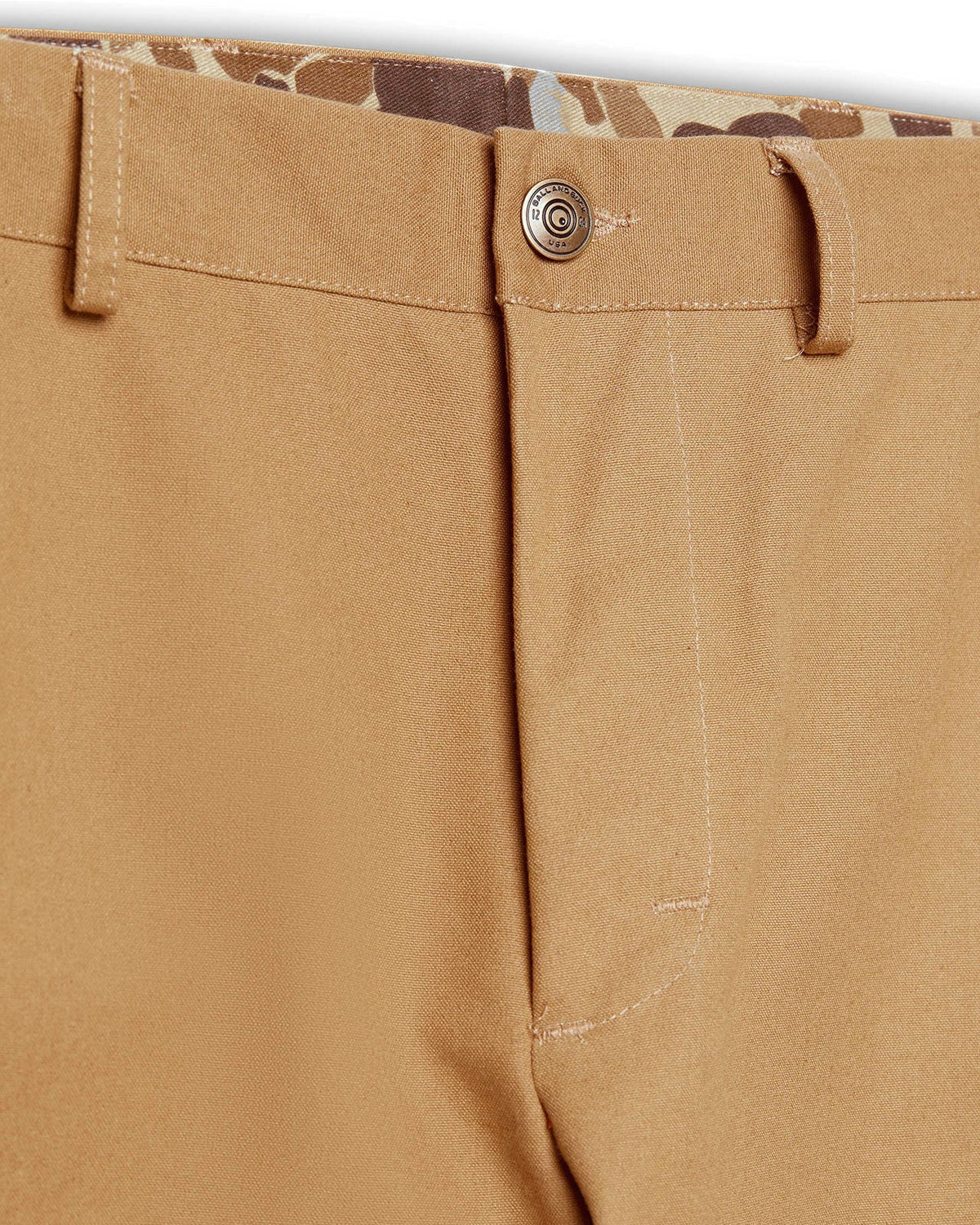 Shank button and belt loops on the Original Field Pant waistband