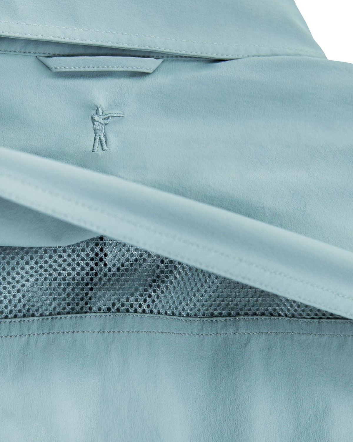 Mesh back yoke vent on the River Green Active+ Guide Shirt