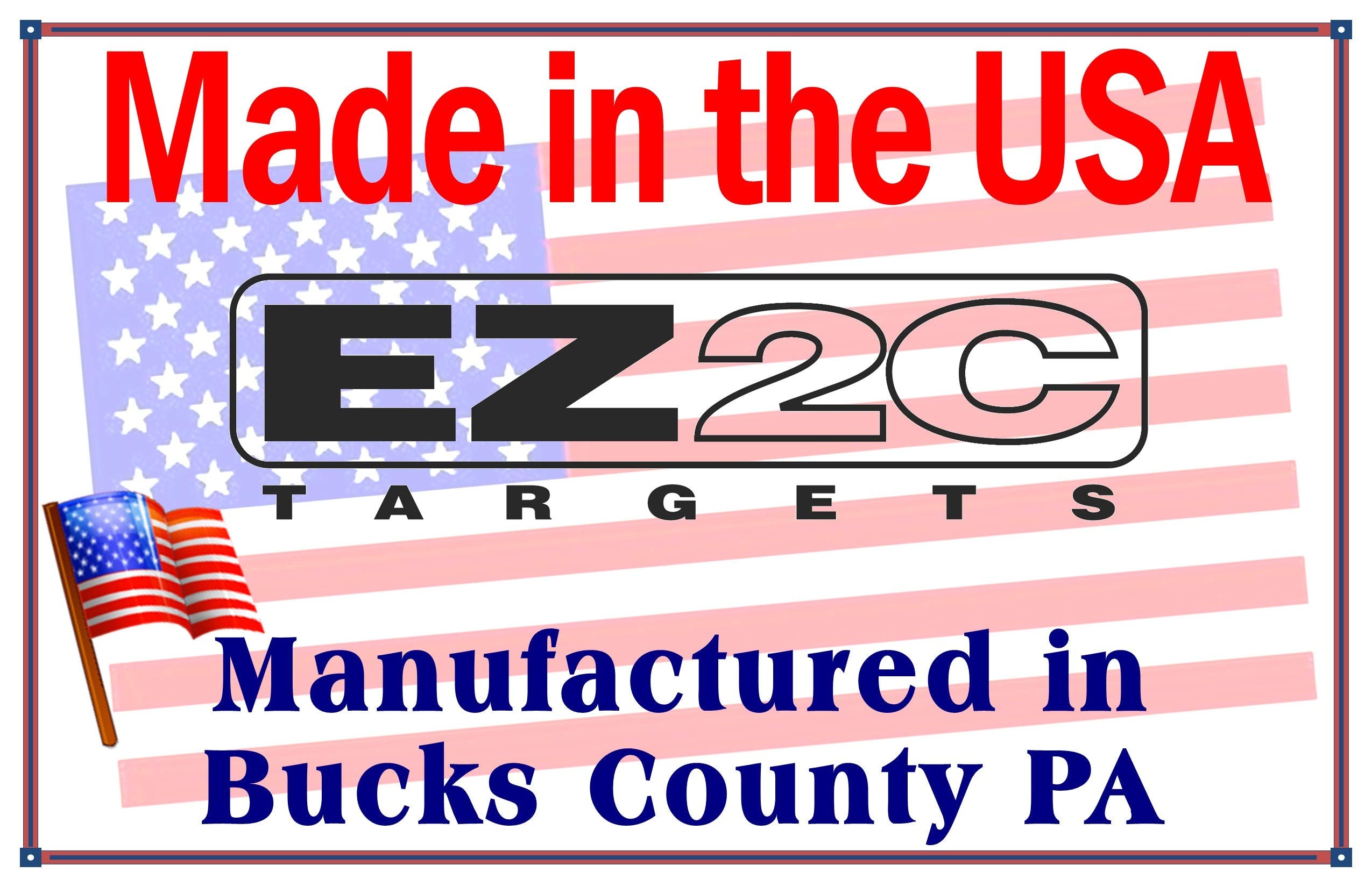 EZ2C Targets #7: Four Bullseye Plus Sight in 11”x17” Made in USA