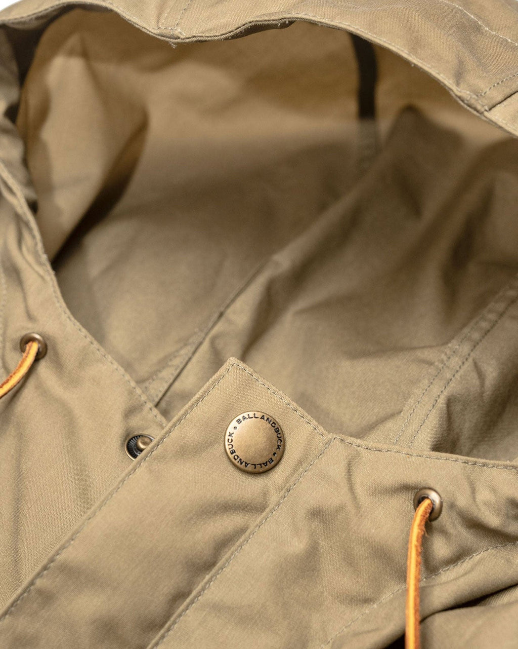 Hood and collar detail on the Waxed Cotton Anorak
