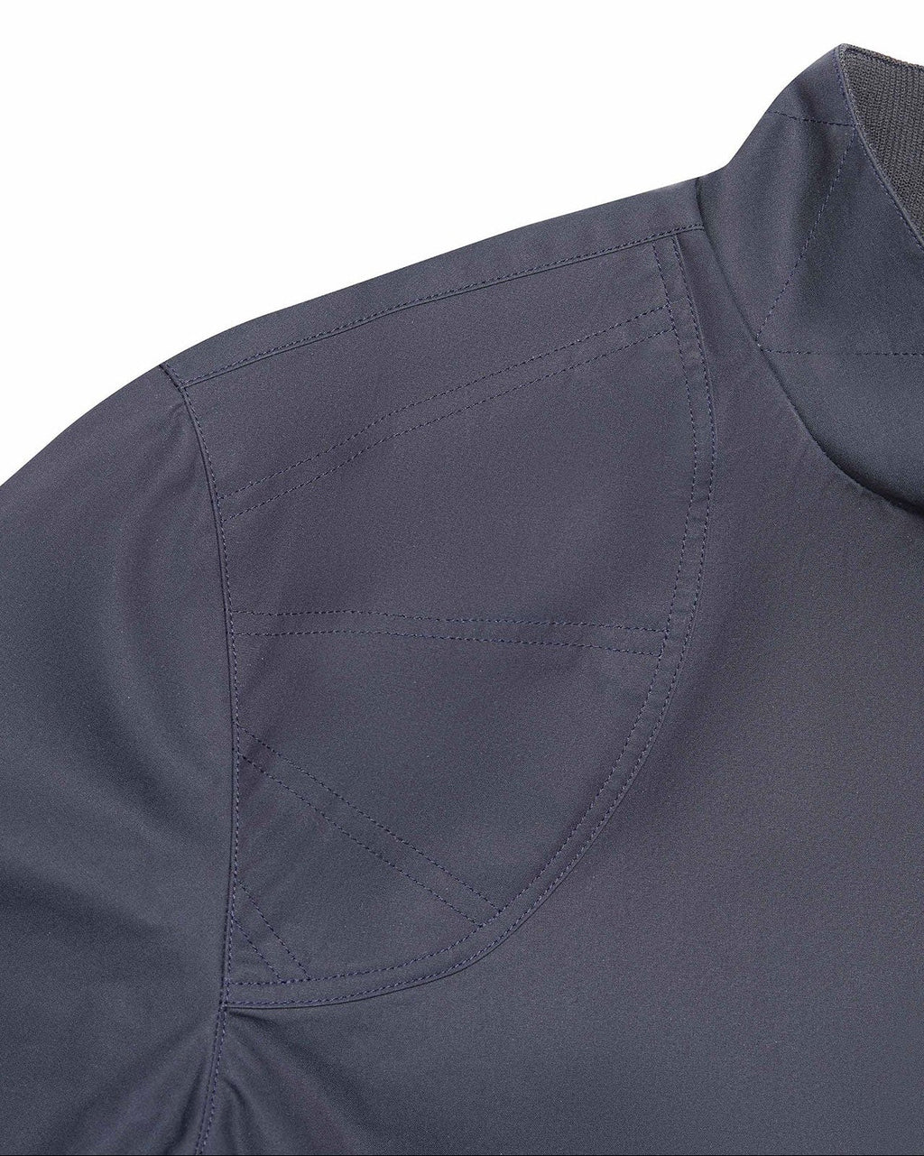 Shooting shoulder reinforcement on the Navy Blue Harrington Jacket
