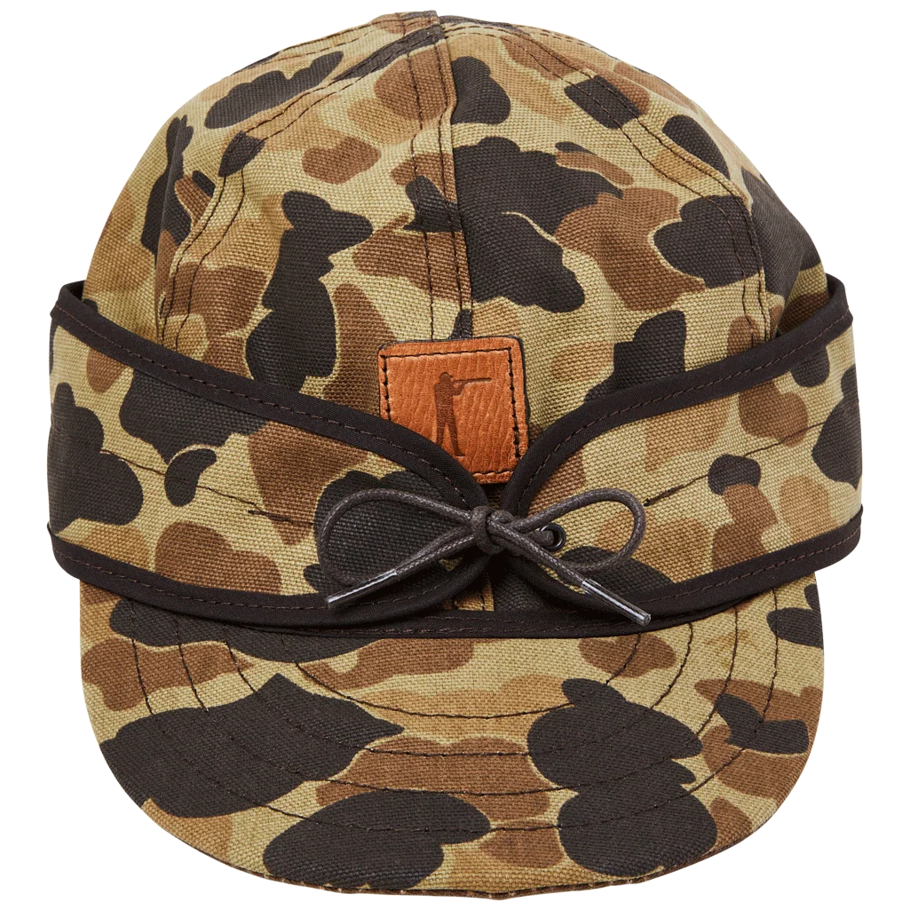 Front view of the Stormy Kromer x Ball and Buck Original Cap in Original Camo