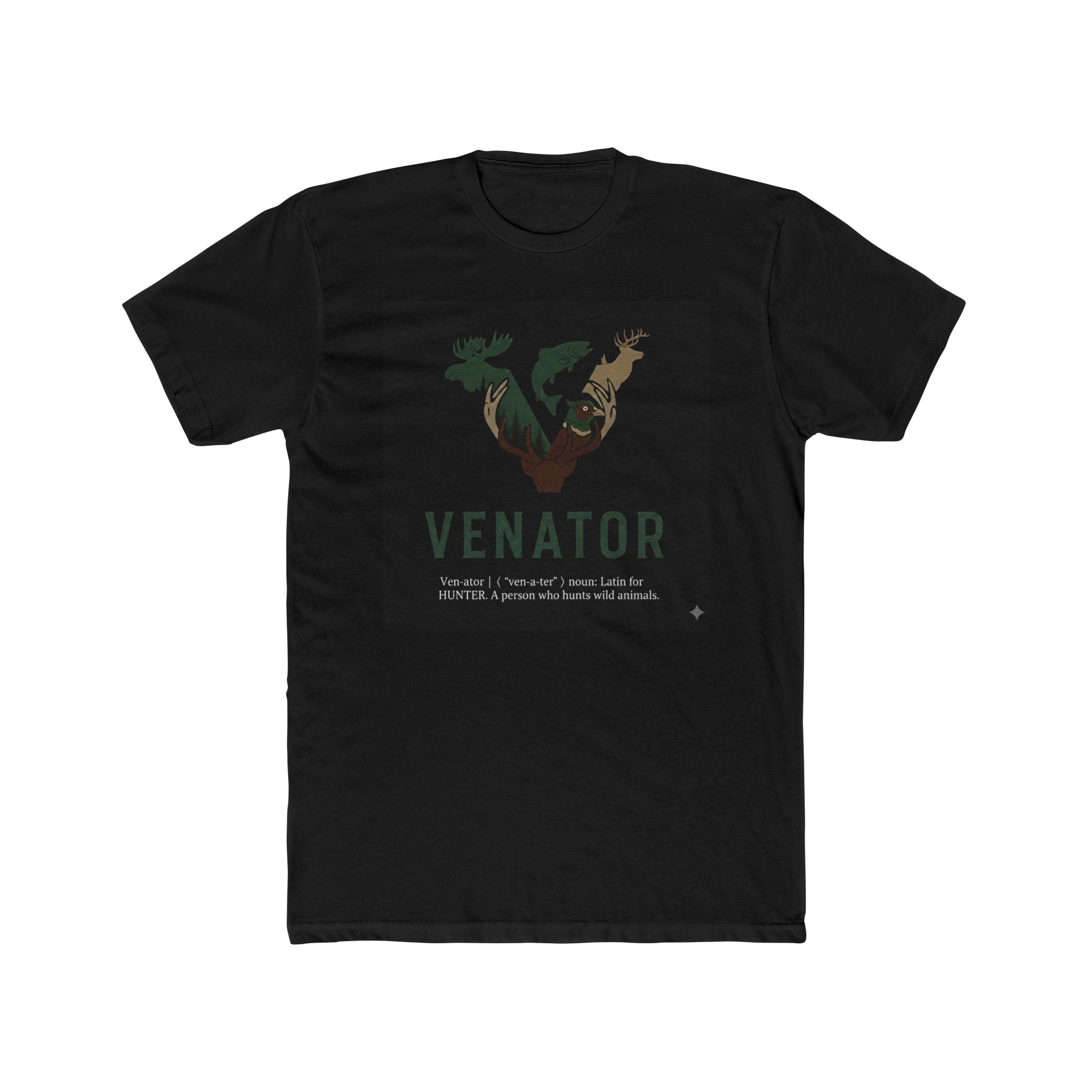 Venator Hunter Graphic Tee — Vintage Forest Hunting T‑Shirt