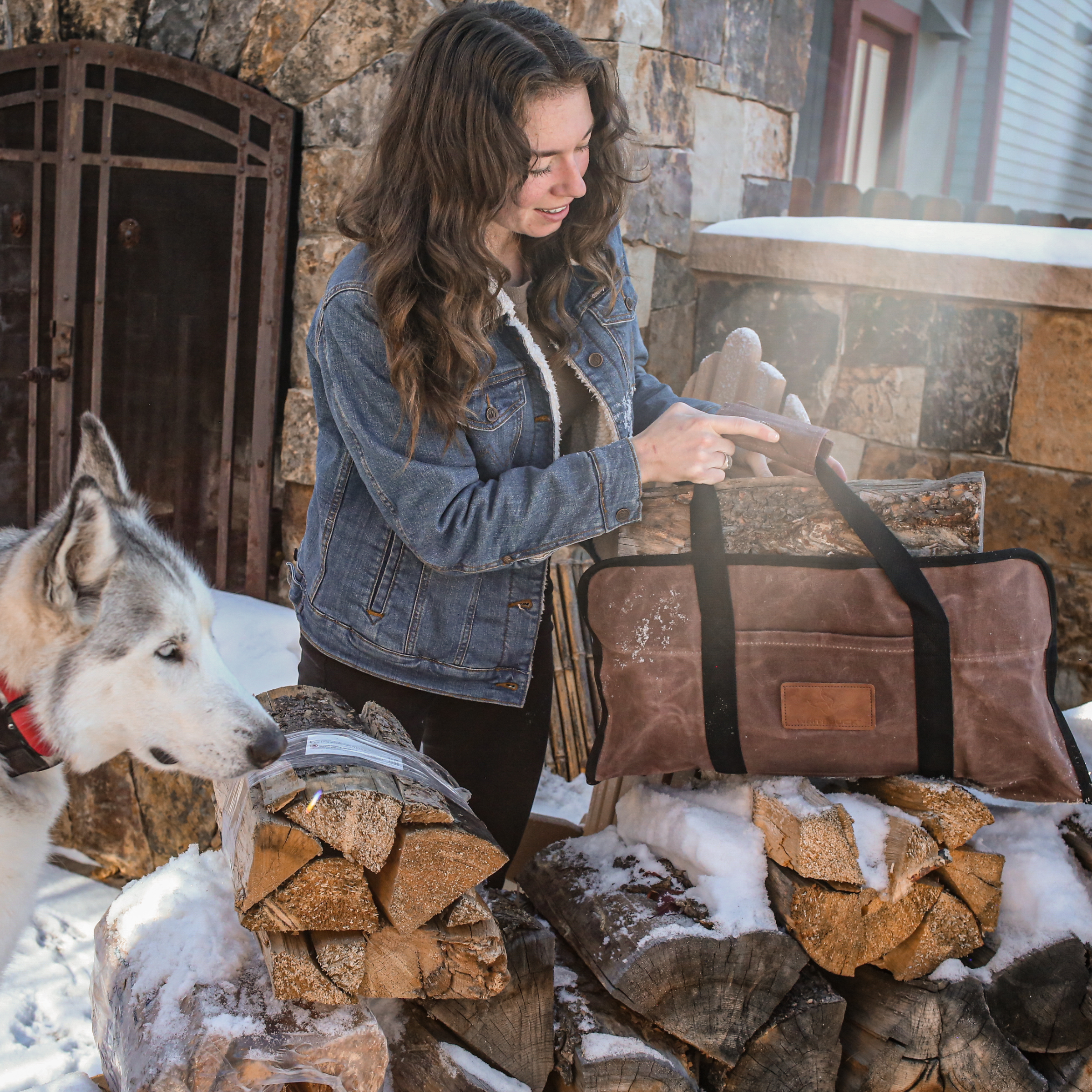 Rectangle Canvas Firewood Log Carriers