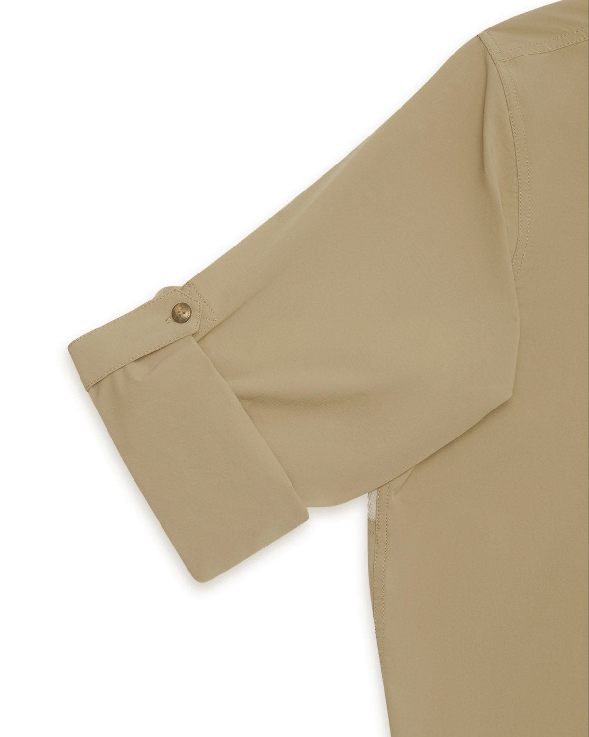 Roll tab sleeve on the Tan Active+ Guide Shirt