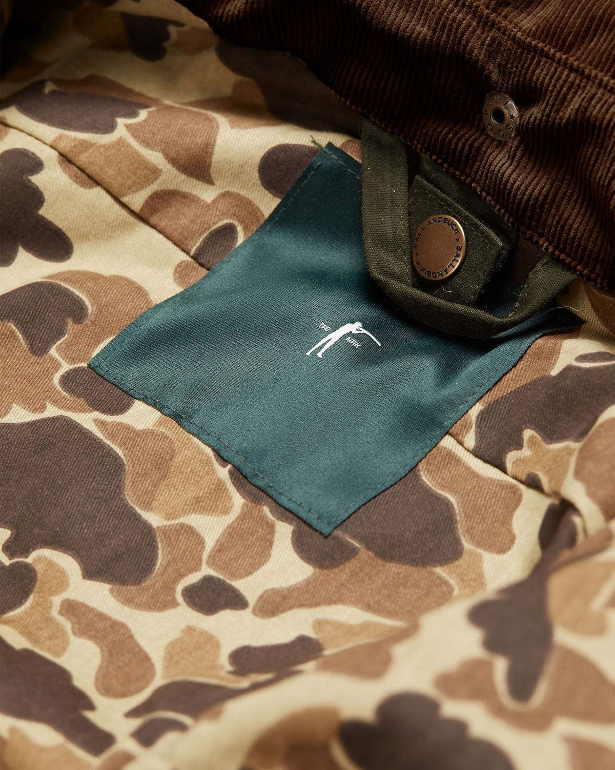 Original Camo lining and inner pocket of the Upland Jacket