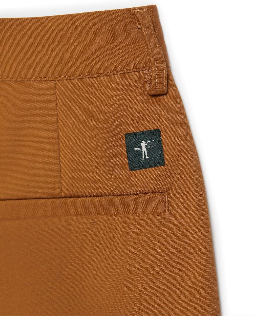 Back pocket with Arthur label on the Ground Nutmeg Heritage Pant