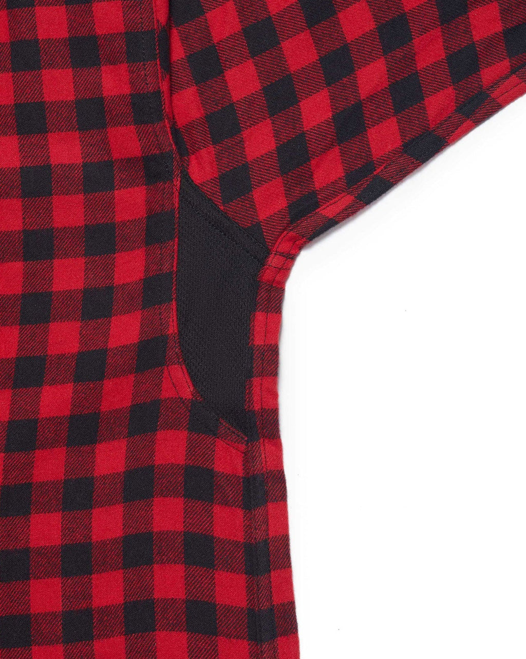 Tech Vent underarm panel on the womens Joan Shirt in Mini Buffalo Plaid