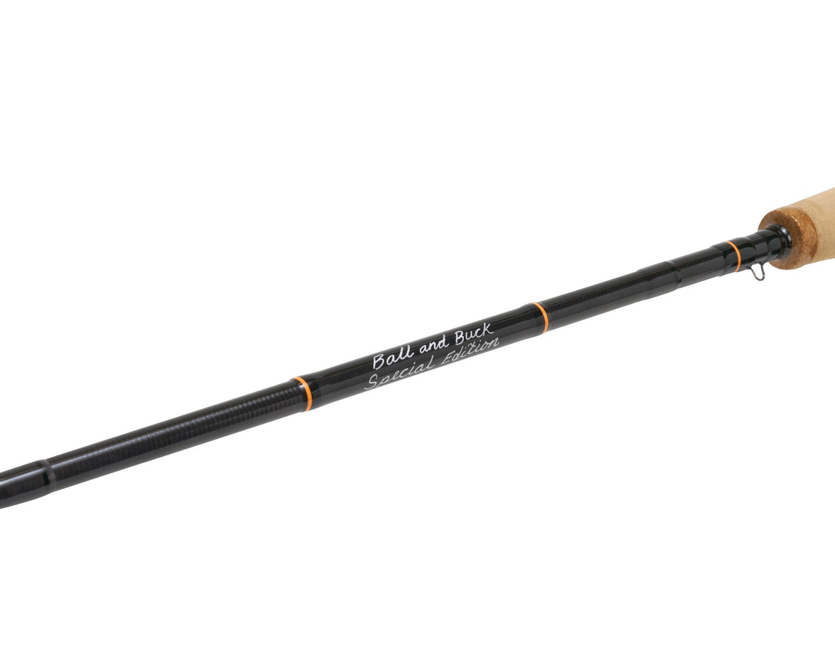 Grey blank and blaze orange wraps on the Scott Centric Special Edition fly rod