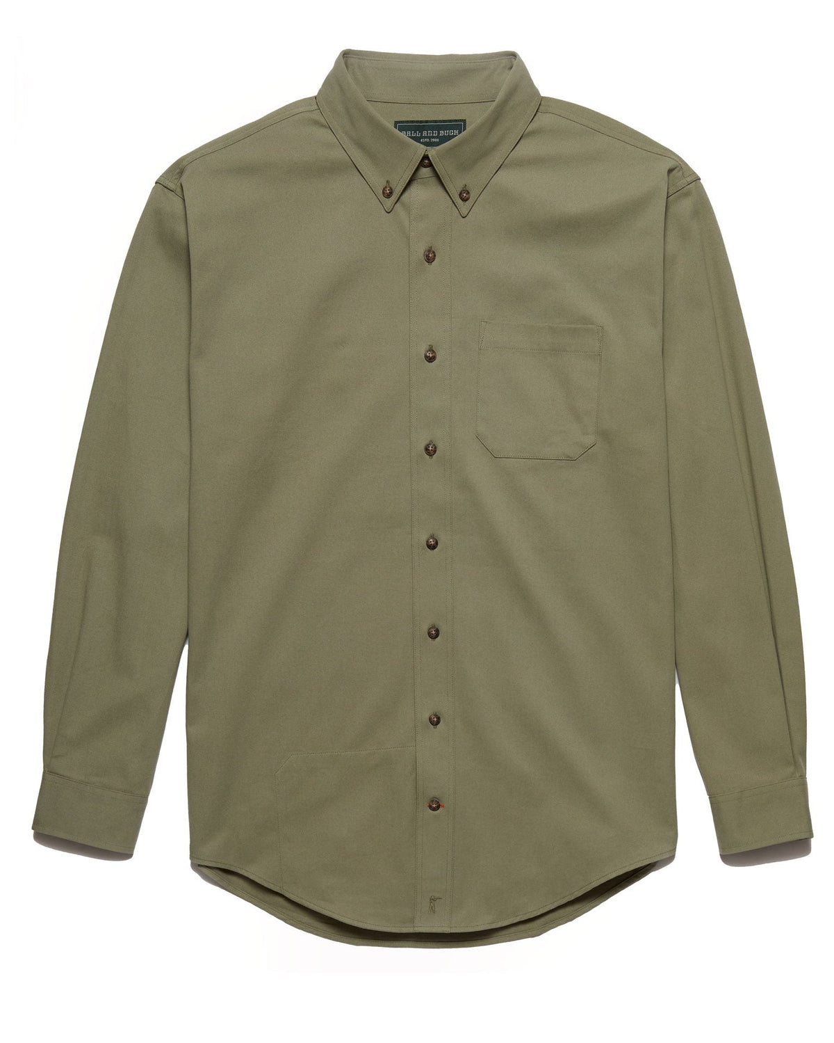 Weathered Moss Scout Shirt, flat front view