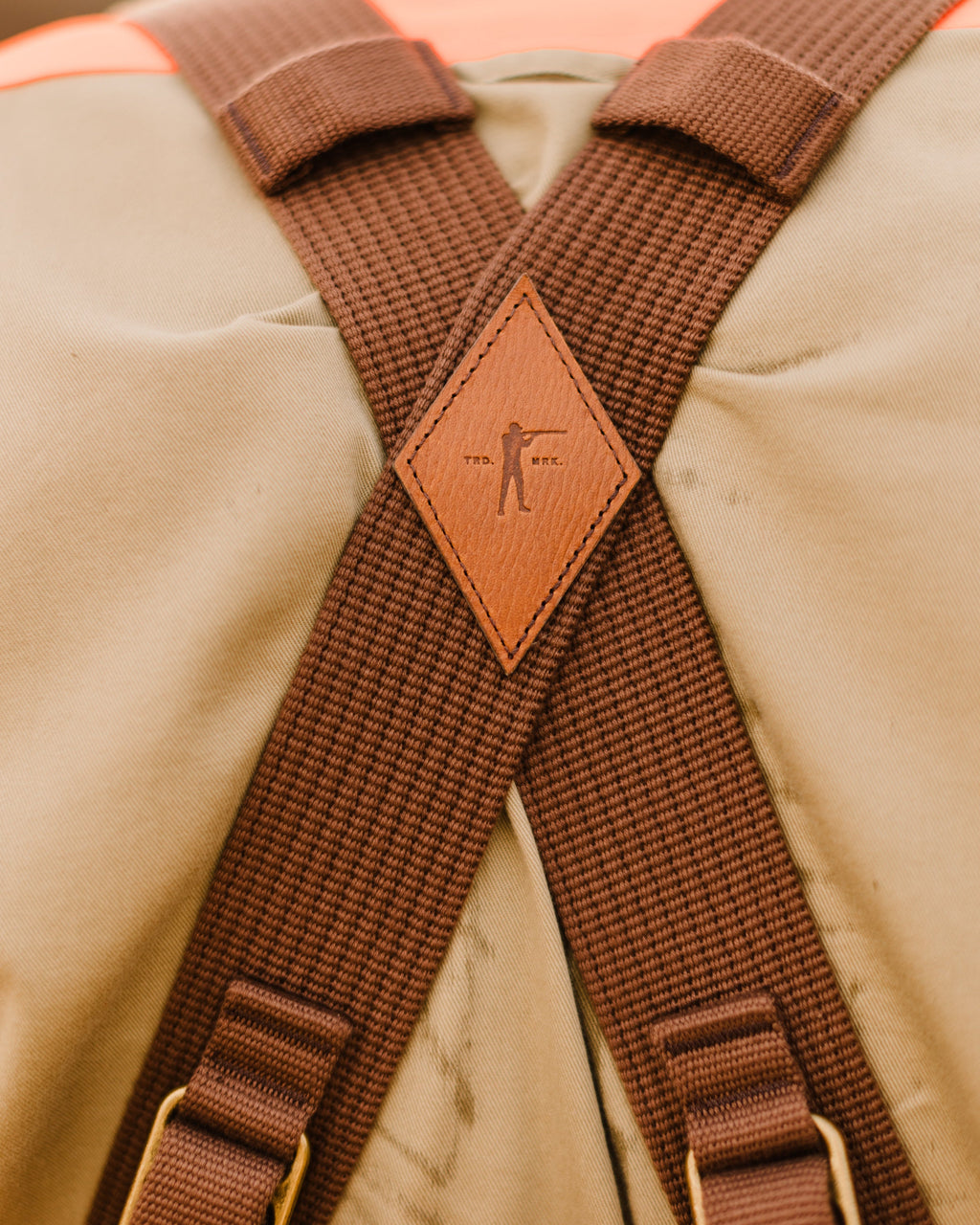 Leather Arthur patch where the back straps cross on the Signature Canvas Strap Vest