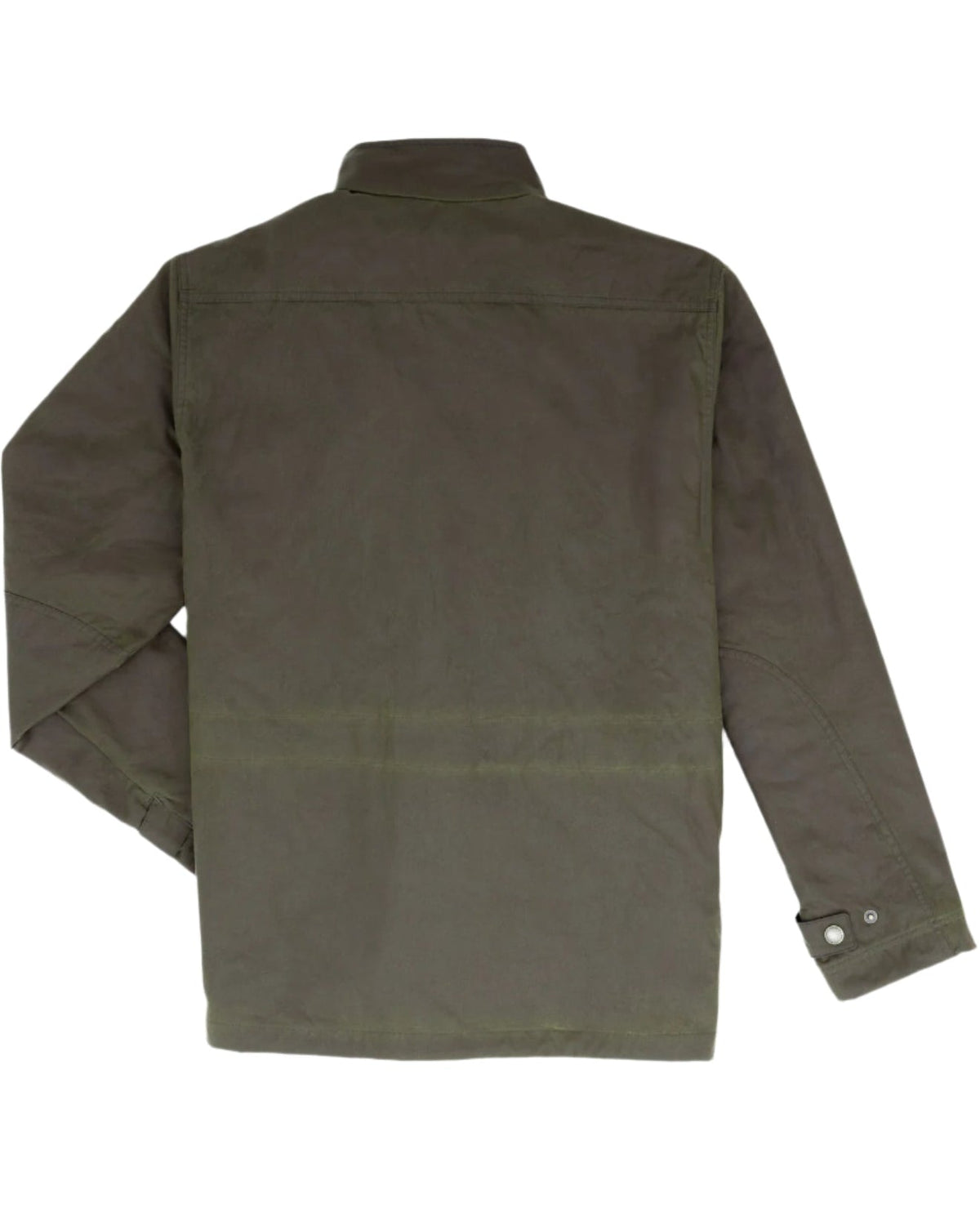 Waxed Field Jacket in Dark Olive, back view