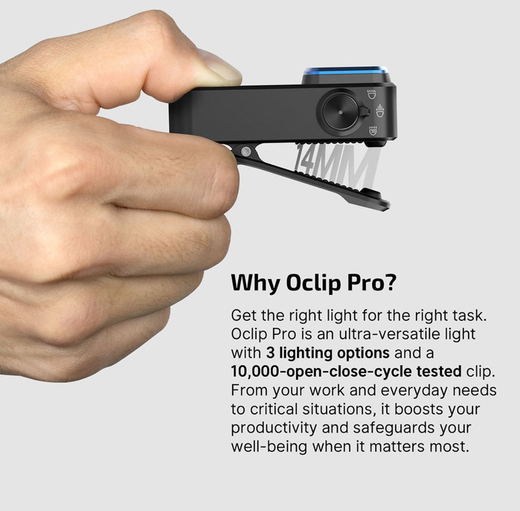 Olight Oclip Pro – Clip Light with Flood, Spot, and Red Modes – Available in 4 Colors
