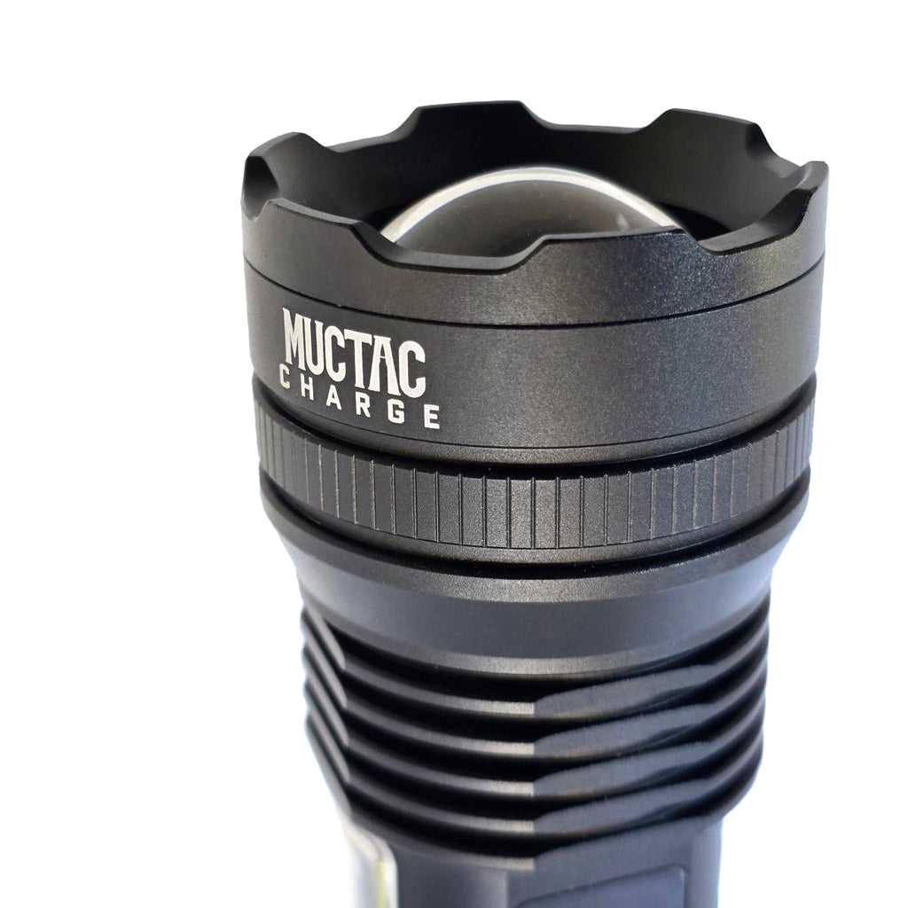 Muctac CHARGE Flashlight, 5000+ LMS, Zoomable, LED, USB, IP65, Aluminum Alloy