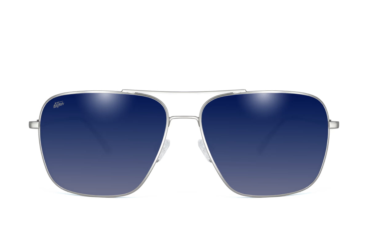Coastal XL - Matte Silver - Blue Gradient Polarized