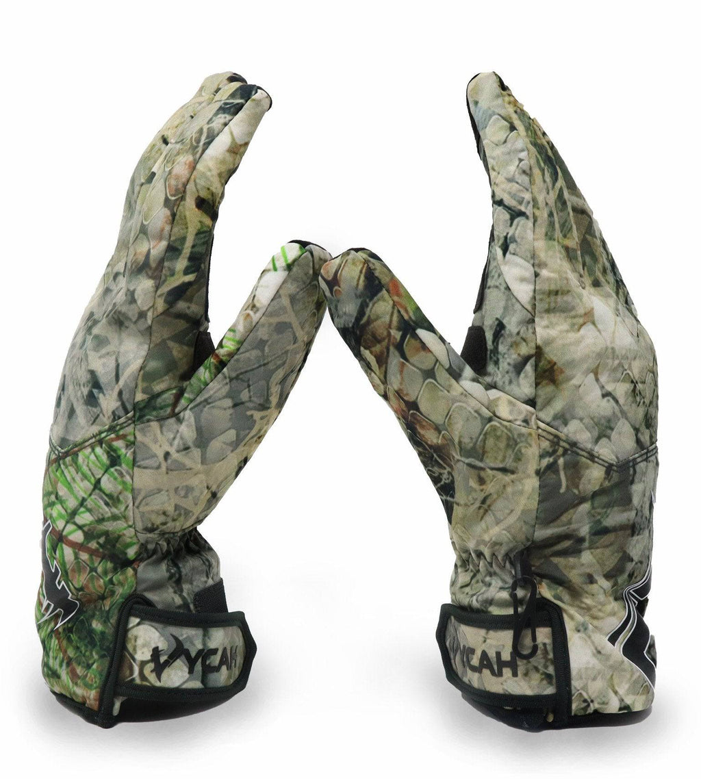 Vycah Conley insulated gloves in Fall camo, pair shown from the side