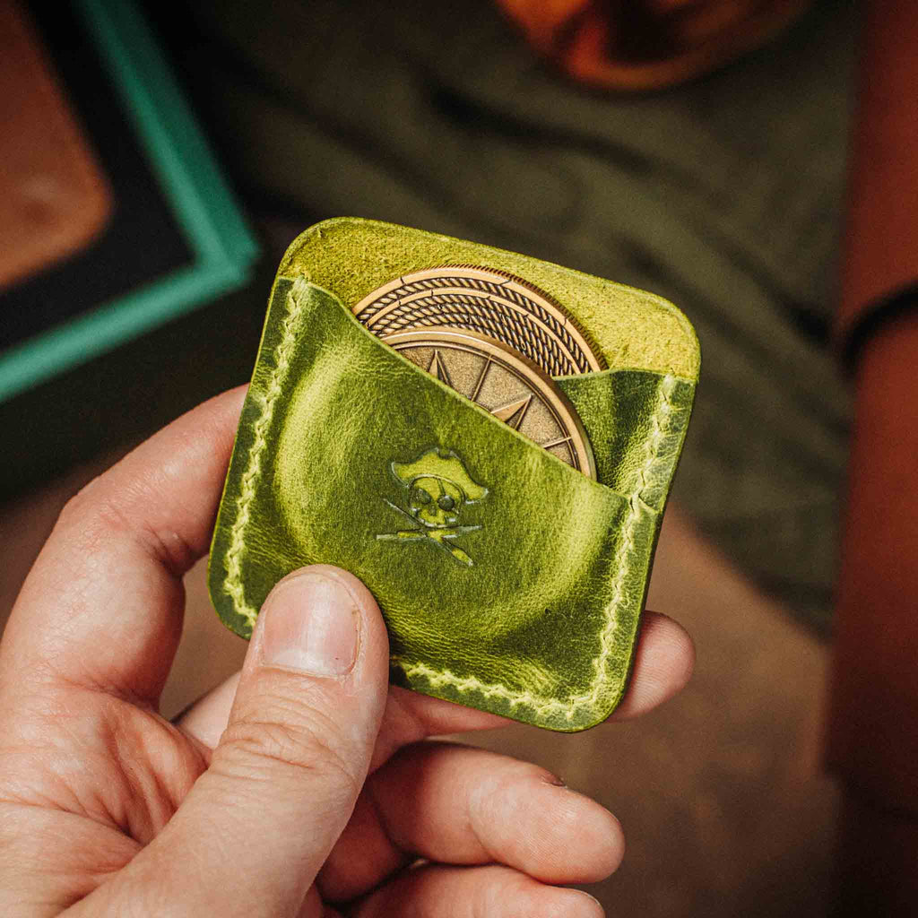 Pirate Goods Peso Pocket Duo Coin Holder – Leather Challenge Coin Case for Two Coins | Venator Hunting
