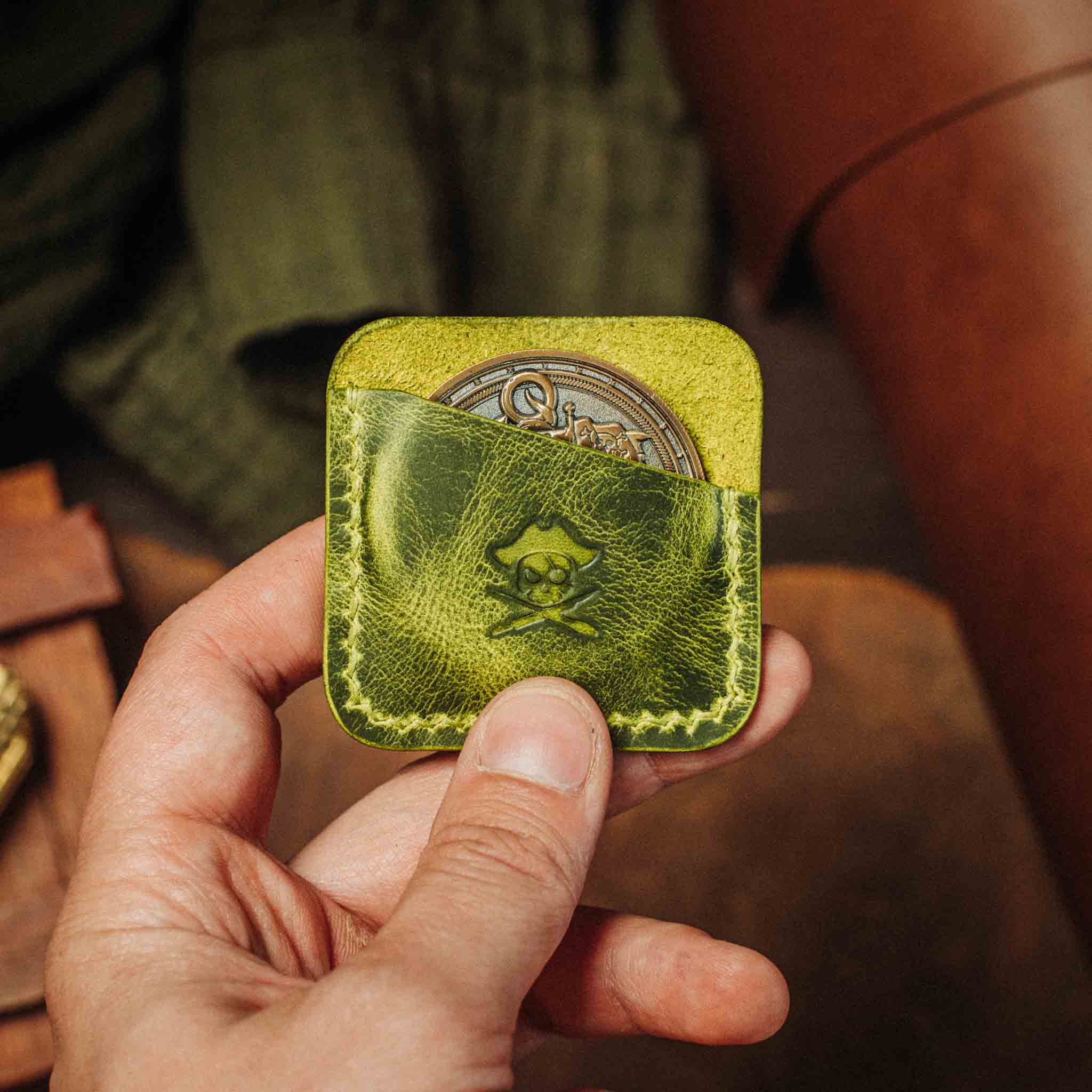 Pirate Goods Peso Pocket – Leather Challenge Coin holder for EDC