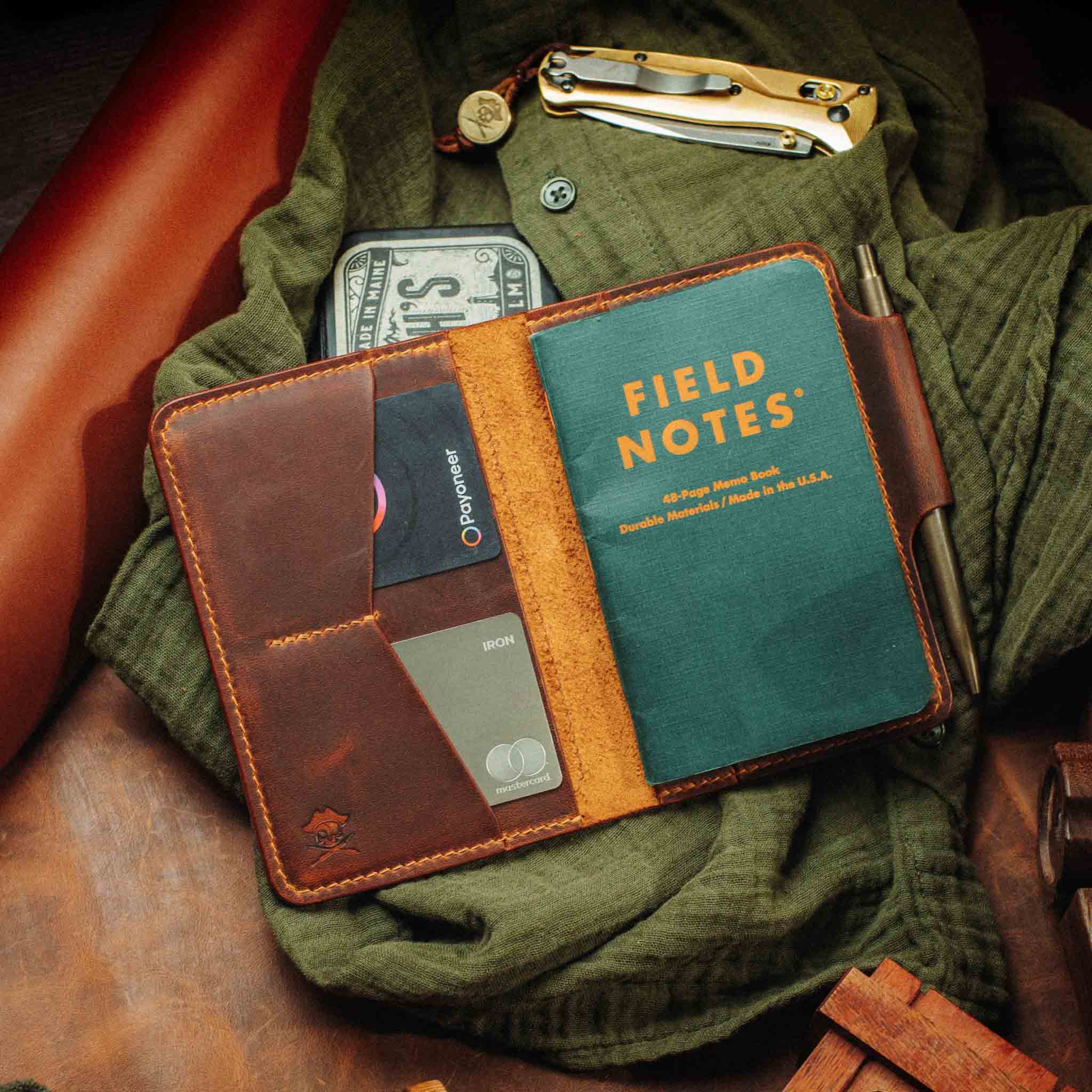 Pirate Goods Quartermaster v2 – Leather Passport Wallet with Velcro