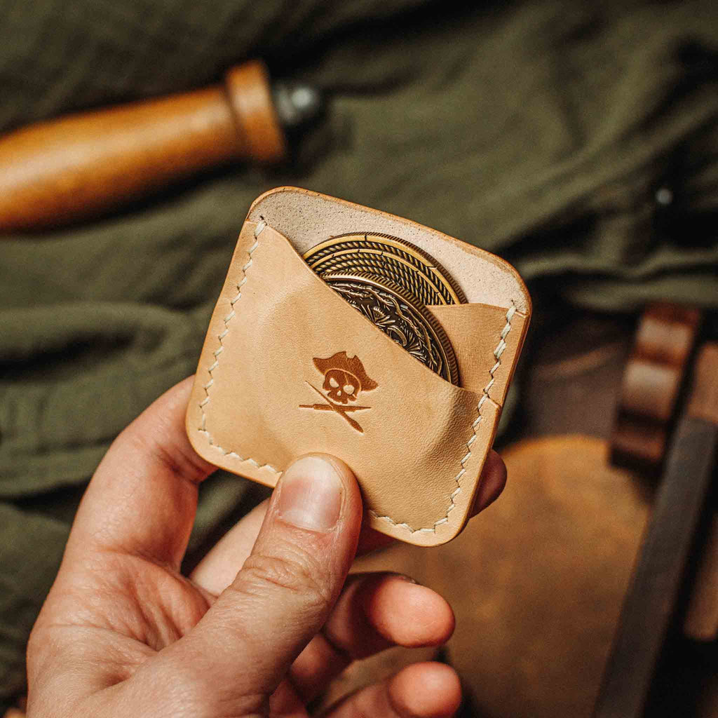 Pirate Goods Peso Pocket Duo Coin Holder – Leather Challenge Coin Case for Two Coins | Venator Hunting