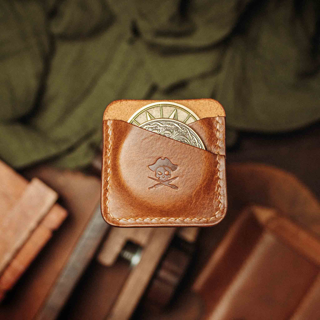 Pirate Goods Peso Pocket Duo Coin Holder – Leather Challenge Coin Case for Two Coins | Venator Hunting