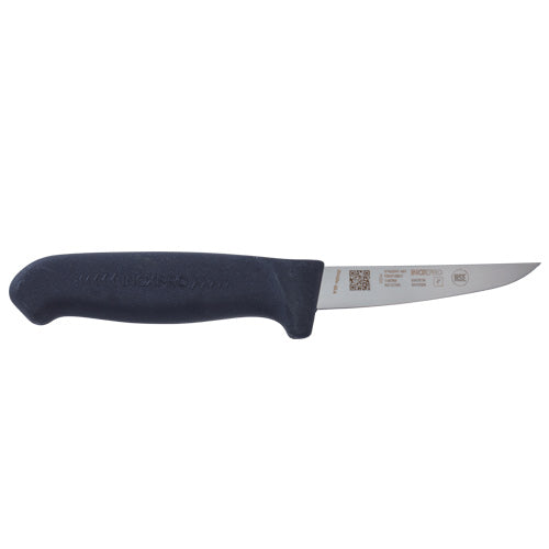 Blue-handled hunting knife with stainless steel blade for outdoor and field use