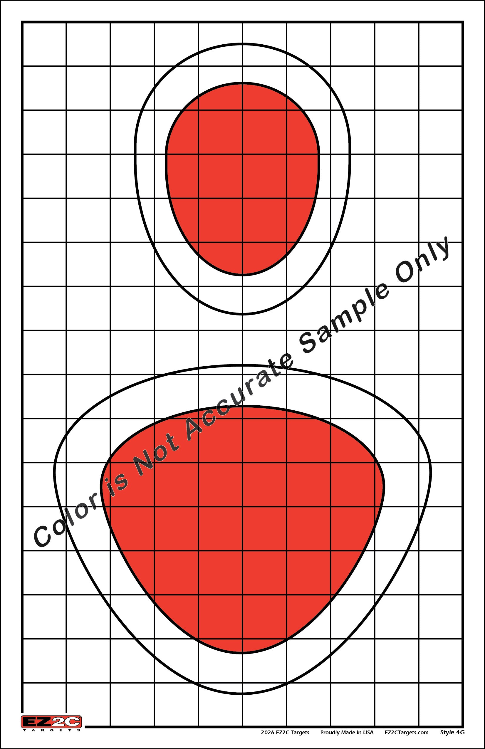 EZ2C Targets #4/RD4: Silhouette Paper Shooting Targets 11”x17” USA MADE