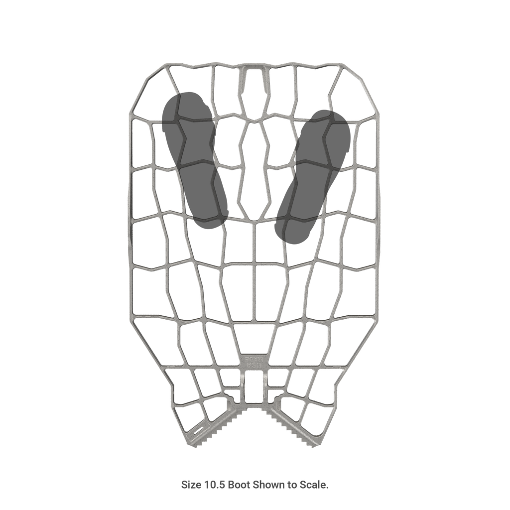 Hunting boot insole with hex grid design, shown with size 10.5 boot for scale, USA made