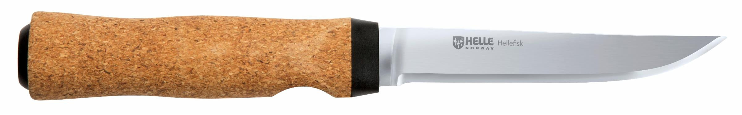 Helle Hellefisk knife with cork handle, stainless steel blade, ideal for hunting and outdoor use