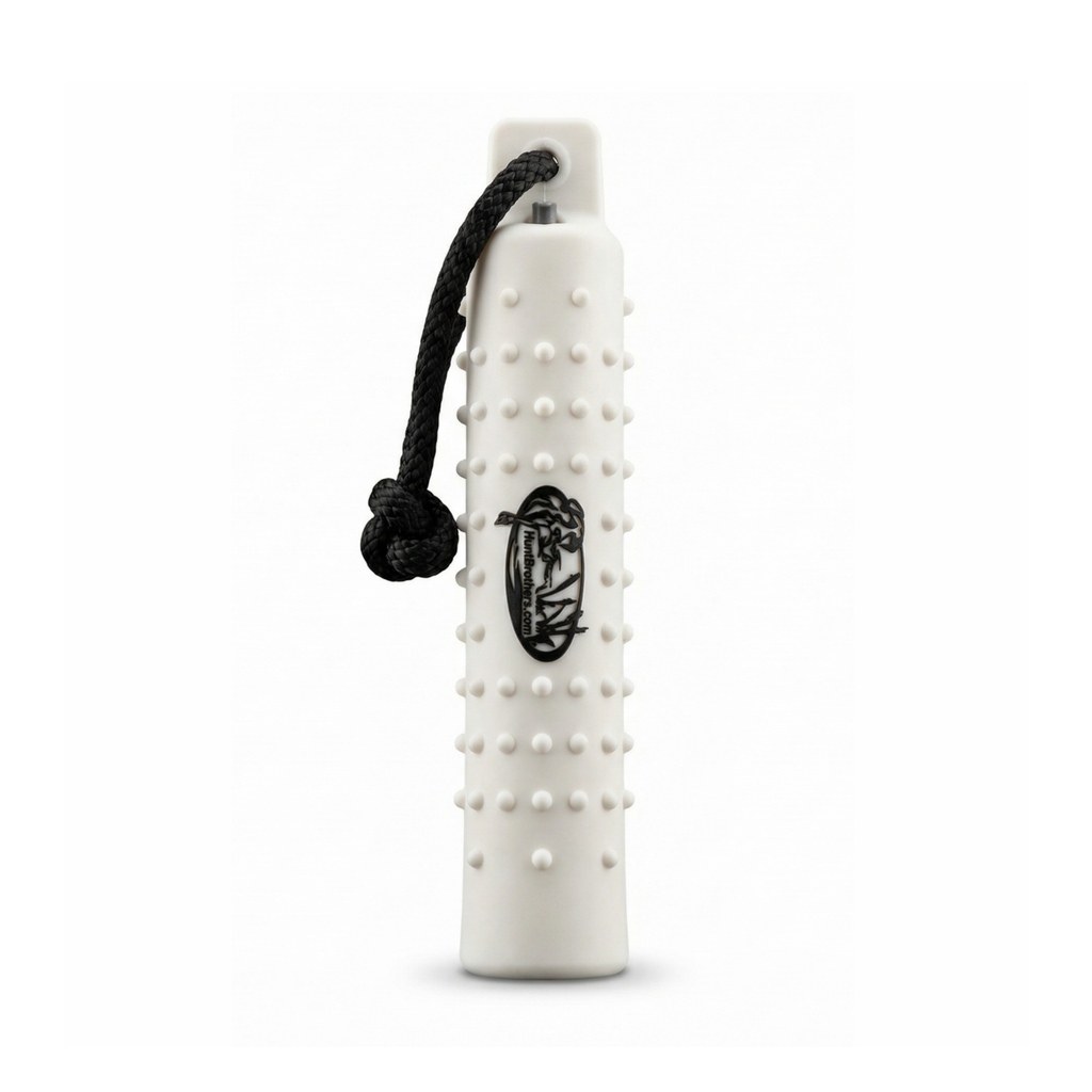 HuntEmUp Standard 2-Inch White Dog Training Bumpers with Throw Rope and Air Valve – 6 Pack