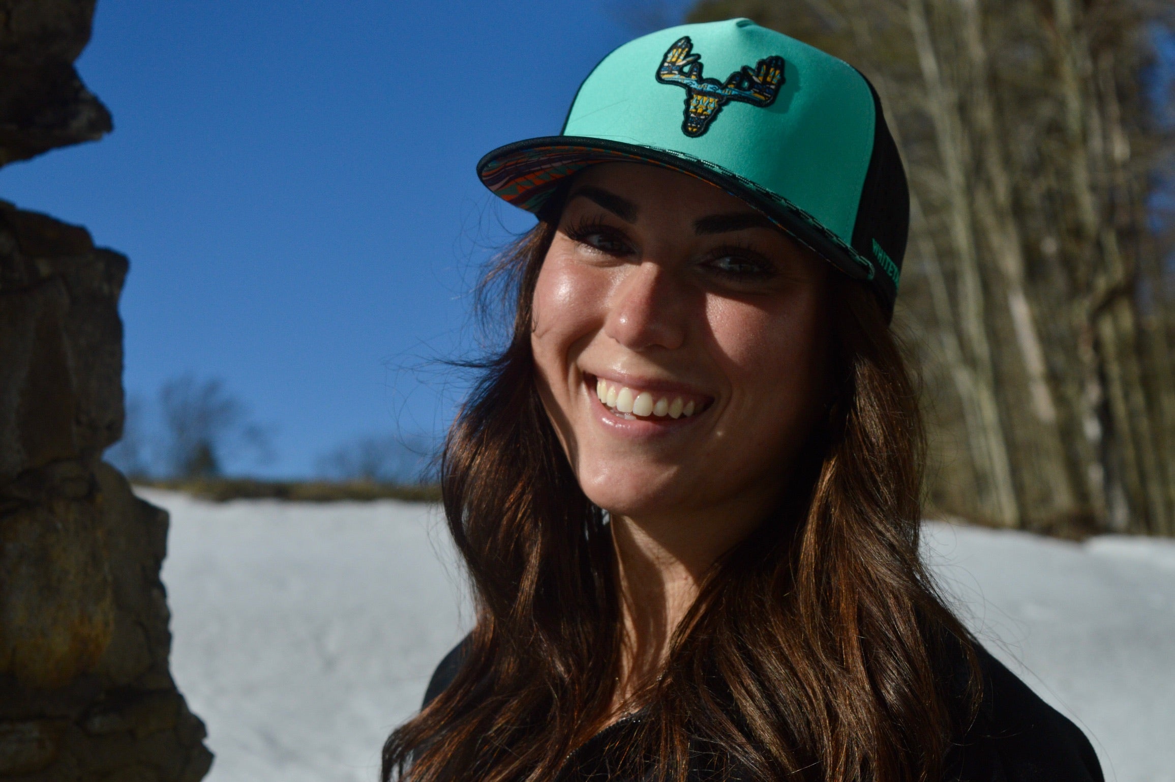 Whitetail Co. Western Buck Skull Teal Low/Mid Profile Trucker