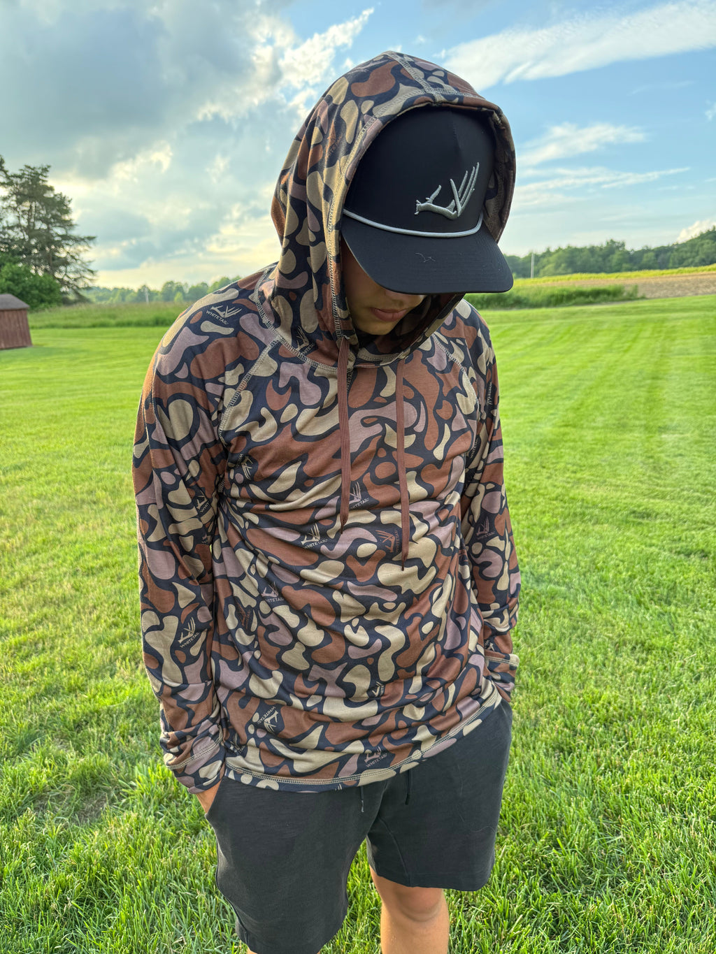 Whitetail Co. Dark Old Camo Lightweight Hoodie