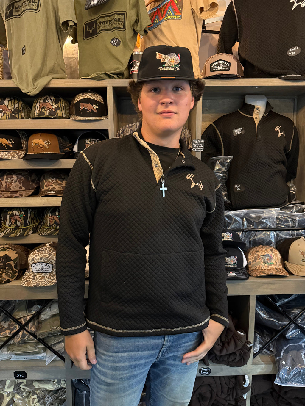 Whitetail Co. Rut Line Waffle 1/4 Button Sweatshirt