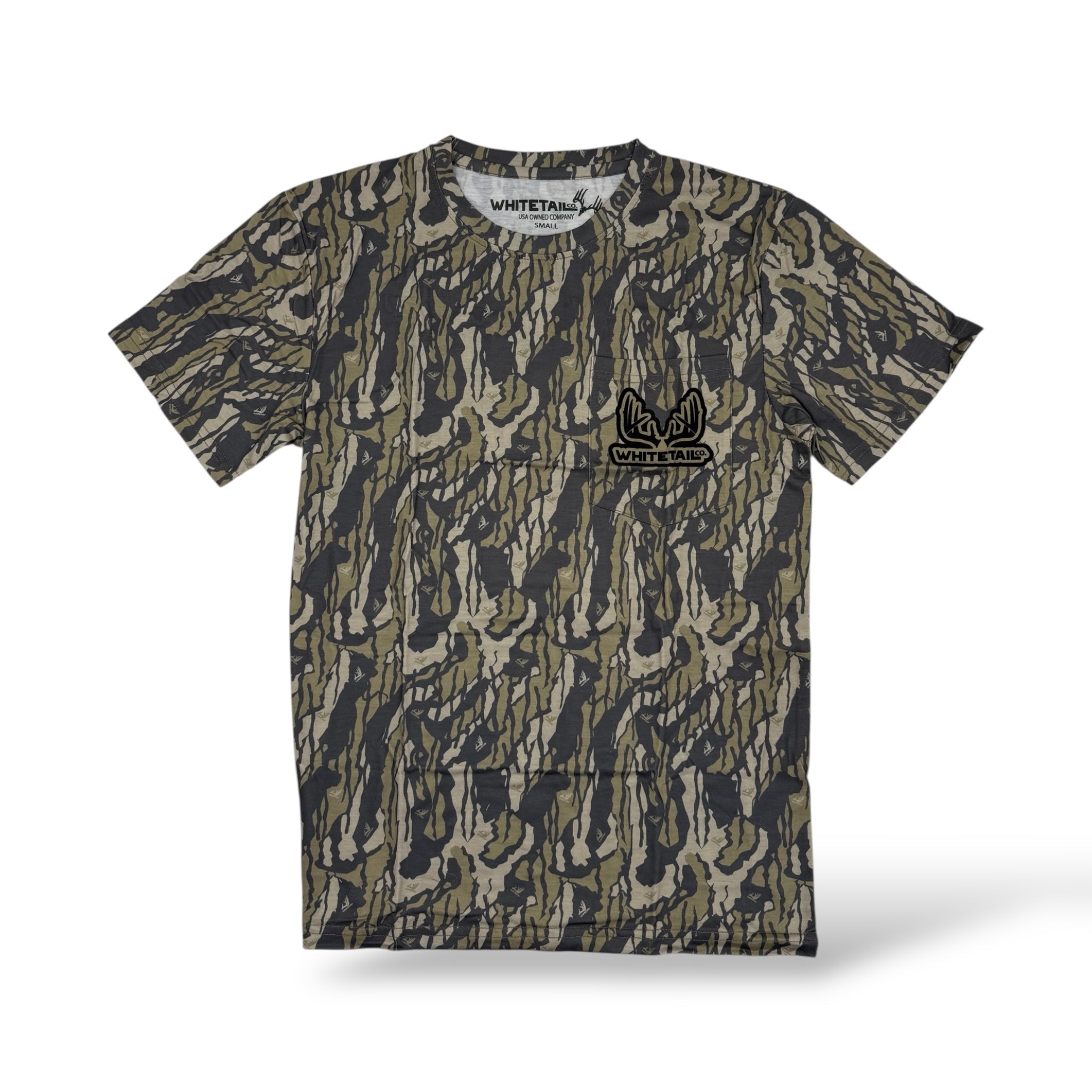 Whitetail Co. Old Tree Bark Camo Faded Pocket Tee